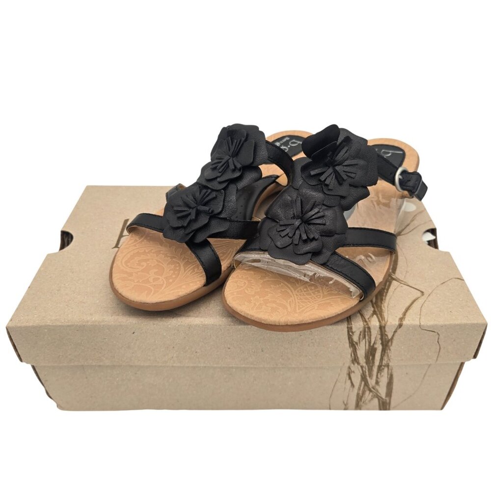 B.O.C. Womens Black Strappy Sandals With Floral Accents Size 9 New In Box
